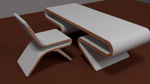 Modern Chair and Table preview image